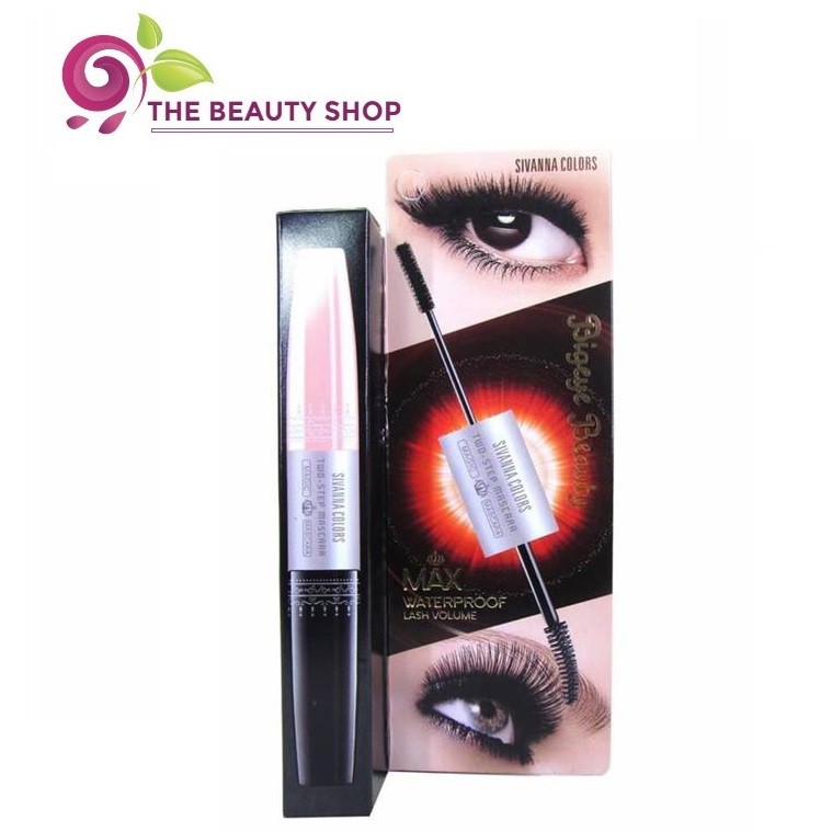 Mascara không thấm nước dày &amp; tơi mi 2 đầu Sivanna Colors 6X