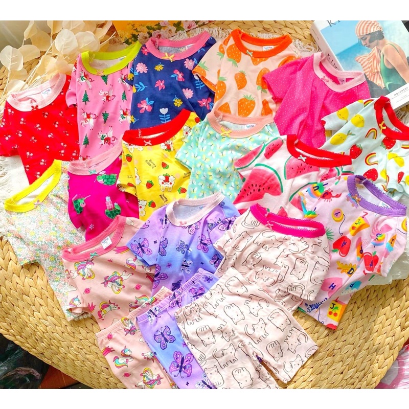 (6-16kg) Đồ bộ lửng thun bozip in hoạ tiết đáng yêu cho bé gái 1 đến 4 tuổi - Bảng 1