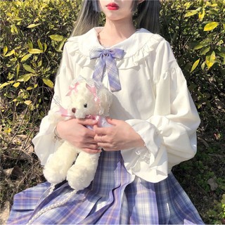 (Cao Cấp) ÁO SƠ MI JK CỔ BÈO DÀI TAY/ NGẮN TAY LOLITA🌾có ảnh thật