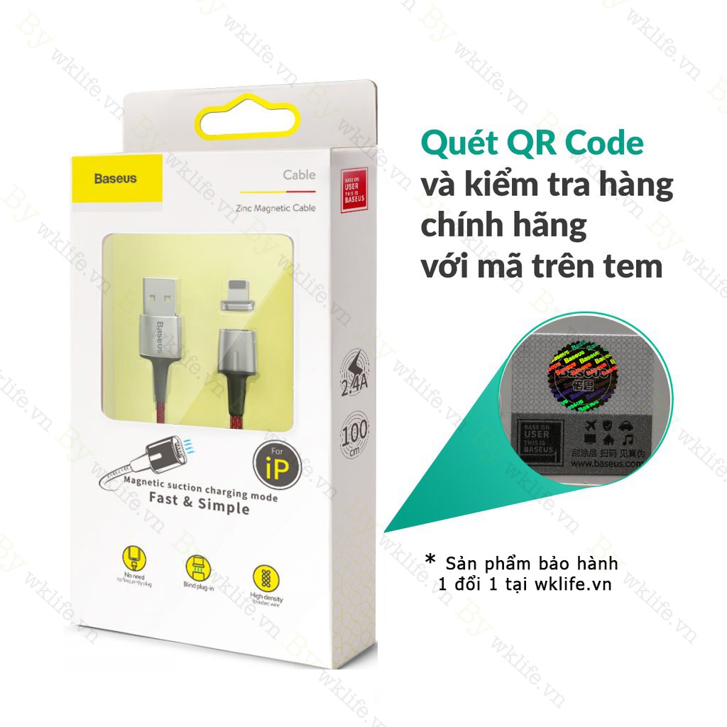 Cáp Sạc Nam Châm Sạc Nhanh IPhone Baseus Thế Hệ Mới | Truyền Dữ Liệu