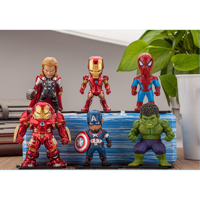 Bộ mô hình mini để bàn Marvel 6 nhân vật siêu anh hùng (có Hulkbuster siêu đẹp)