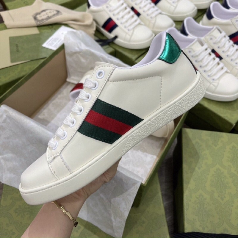 Giày gc rắn thêu cao cấp  ❤️FREE ship❤️  giày thể thao nam trắng cao cấp  .  gucci nam