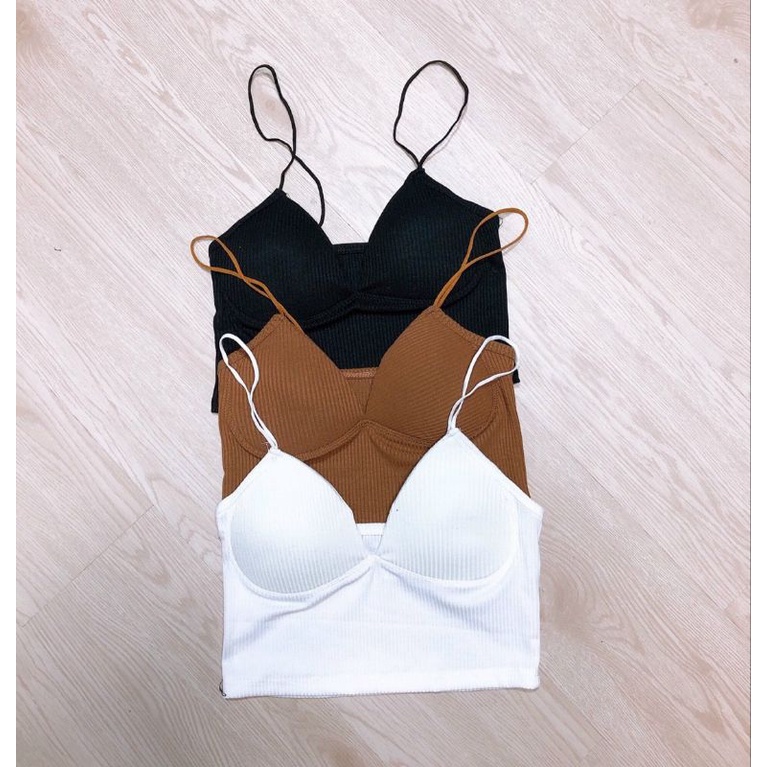 030UT32 ÁO CROPTOP DÂY CÓ MOD NGỰC BÊN TRONG FREE DƯỚI 52KG ĐẸP