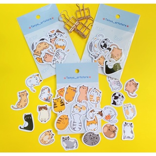 Set 25 nhãn dán mèo con tinh nghịch