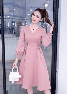 Đầm caro đan dây eo (kèm hình thật)