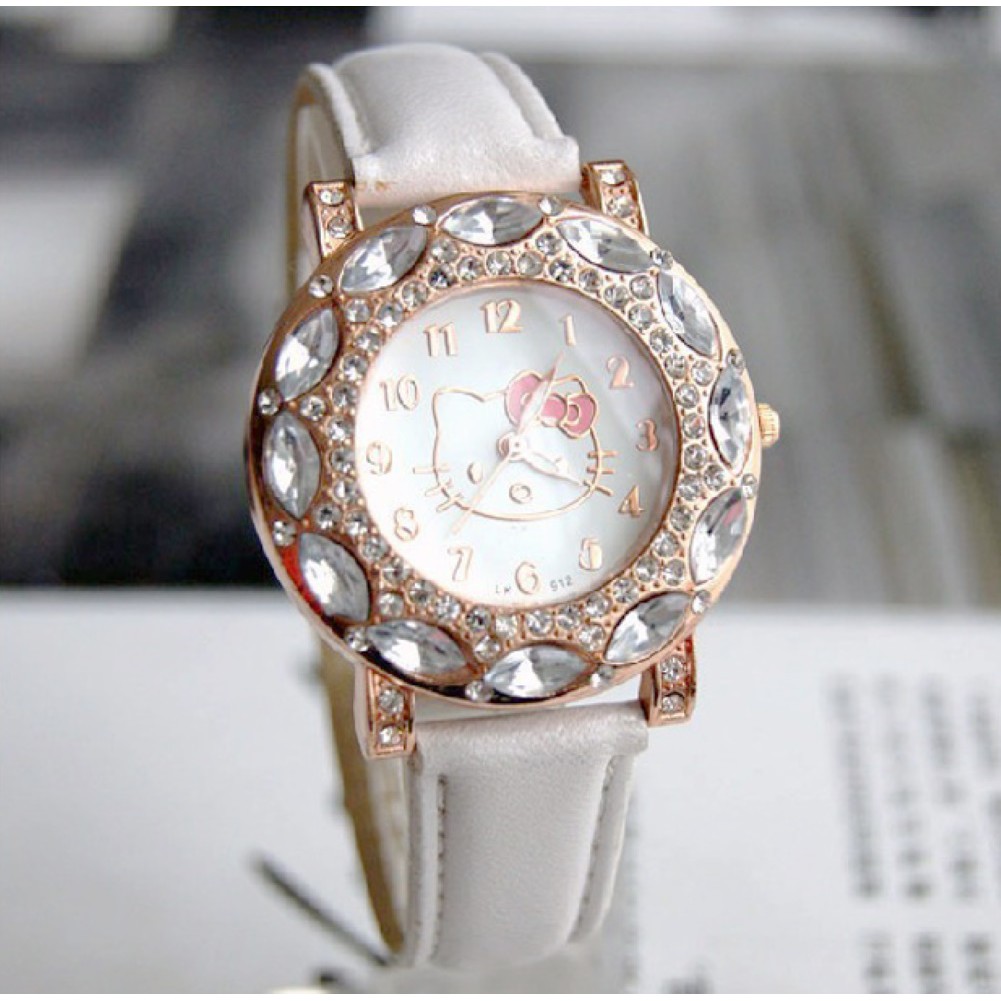 Đồng Hồ Dây Da Mặt Hình Hello Kitty Dễ Thương Cho Bé Gái | BigBuy360 - bigbuy360.vn