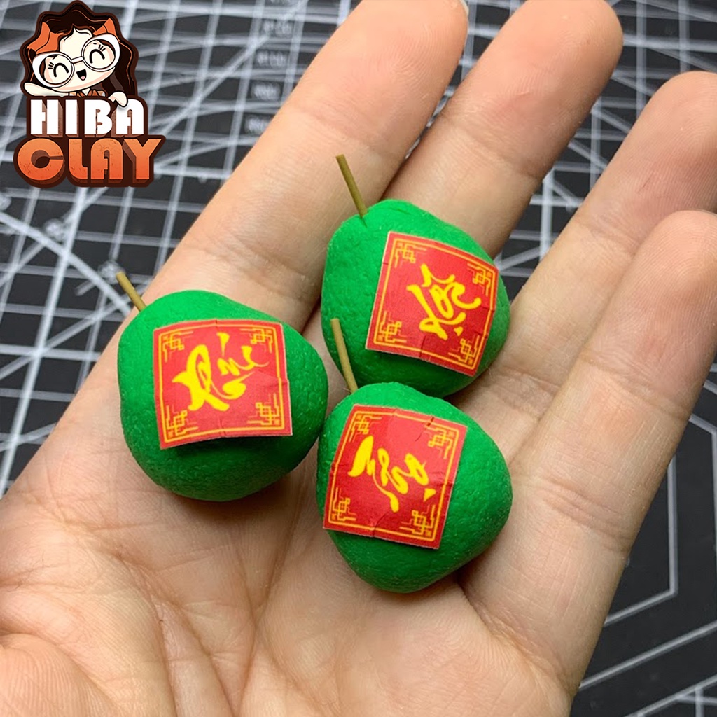 Quả bưởi dán chữ PHÚC LỘC THỌ Mini Food, đồ ăn tí hon, đồ ăn mini mô hình cho búp bê DIY