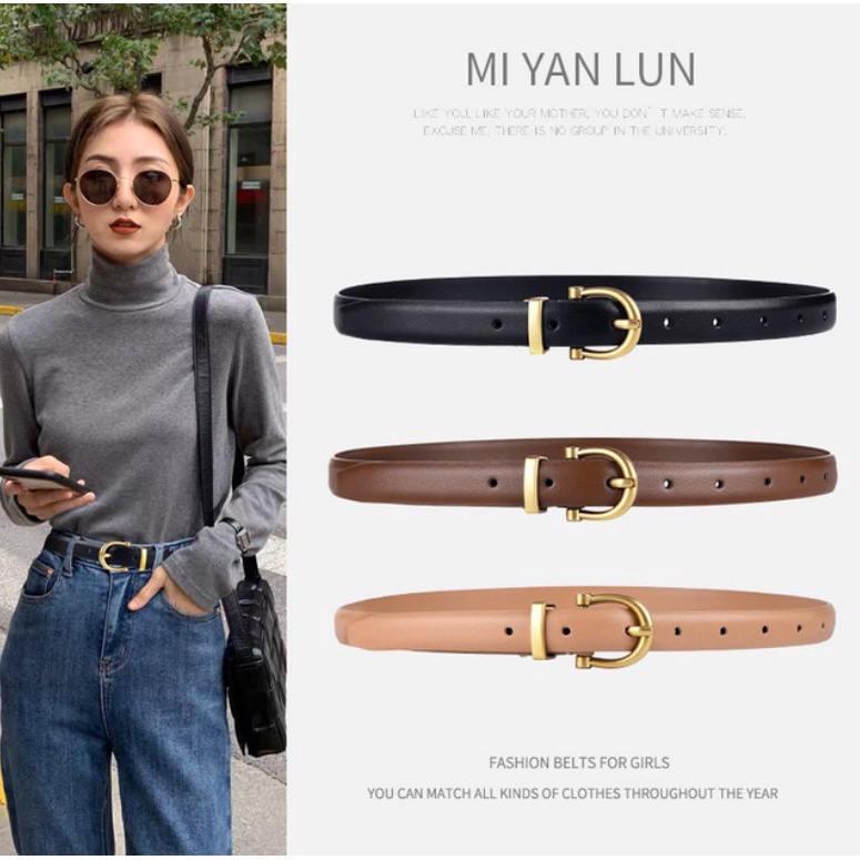 Thắt Lưng, Dây Nịt Nữ, Da Thật, Khóa Kim Loại Thời Trang Cao Cấp