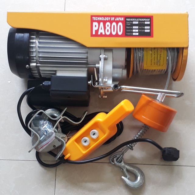 Máy Tời Điện Pa800 - Màu Vàng Cáp 12M - Mạnh Mẽ, Chuyên Bán Buôn - Kios Việt