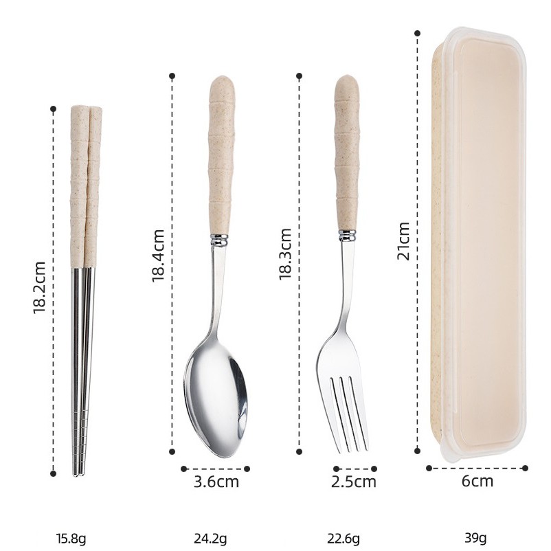 Bộ dao kéo 3 món, đũa, thìa, dĩa, hộp đựng đồ | BigBuy360 - bigbuy360.vn