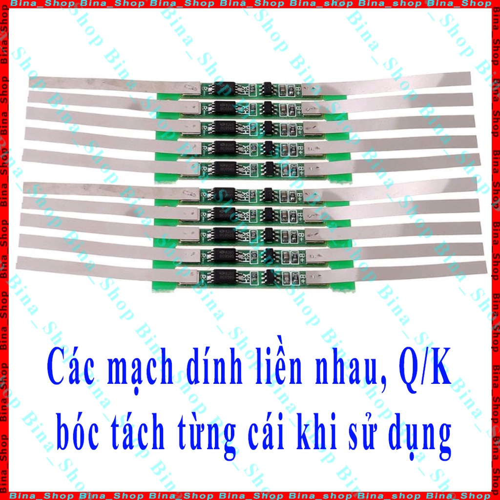 [10 cái] Mạch sạc bảo vệ pin 18650 1S 3A 3.7V/4.2V bấm sẵn kẽm