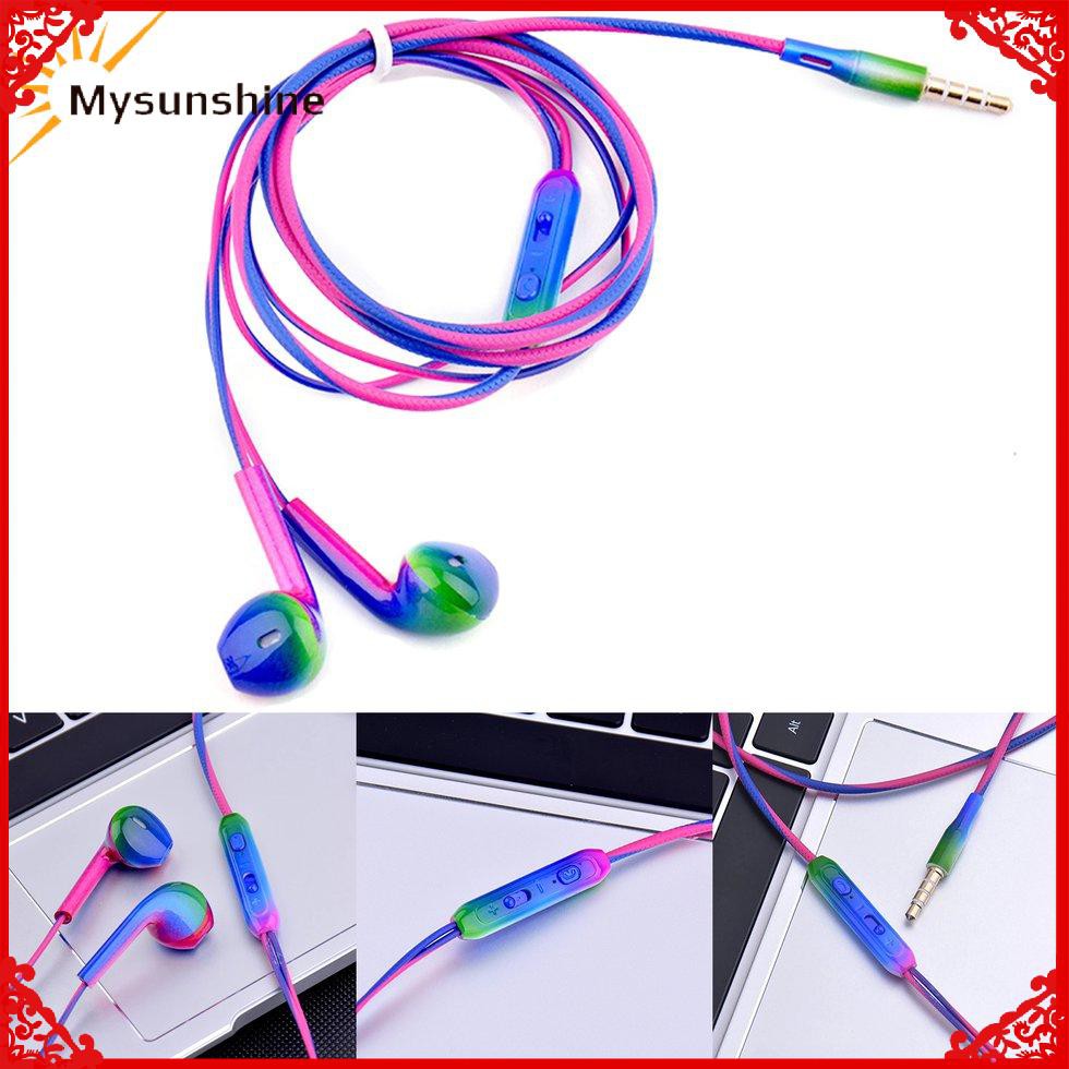 Tai Nghe Nhét Tai Thể Thao Màu Gradient Kèm Mic | BigBuy360 - bigbuy360.vn