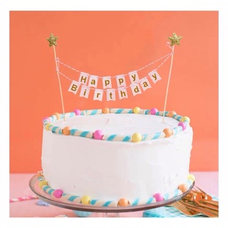 Cắm bánh cờ Happy birthday
