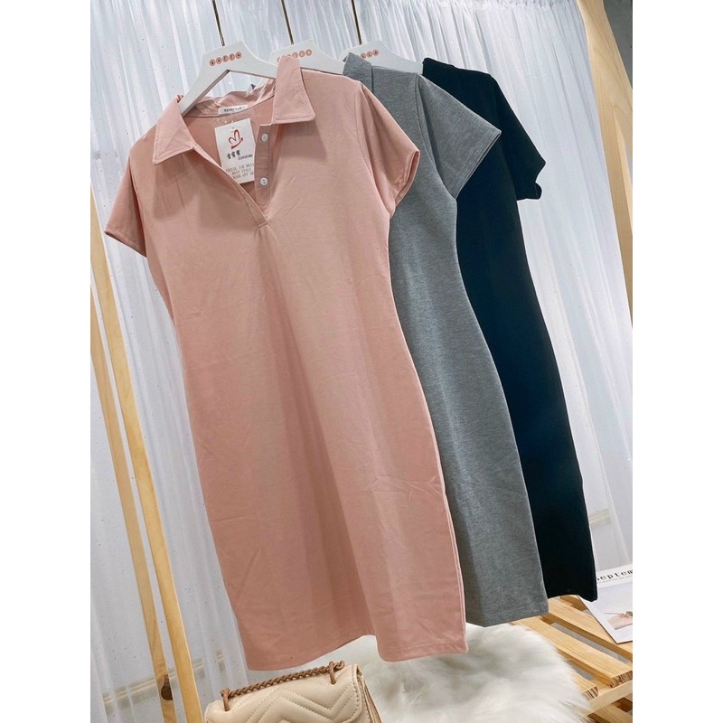 Đầm dáng suông polo chất cotton 4 chiều năng động💥Váy polo ngắn tay💥{free ship} | BigBuy360 - bigbuy360.vn