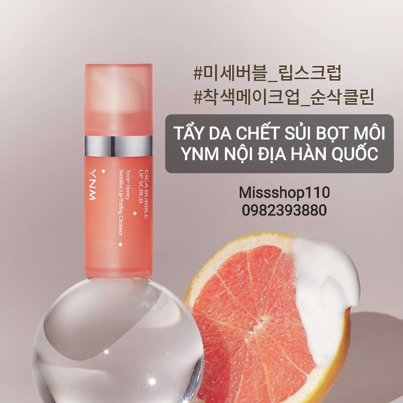 TẨY TẾ BÀO CHẾT SỦI BỌT MÔI YNM CICA BUBBLE LIP SCRUB NỘI ĐỊA HÀN QUỐC