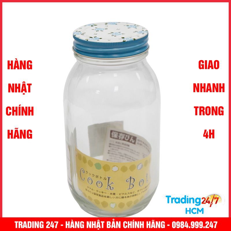 [Giao hàng HCM - 4h ] Lọ thủy tinh nắp kim loại 900ml Nội địa Nhật Bản