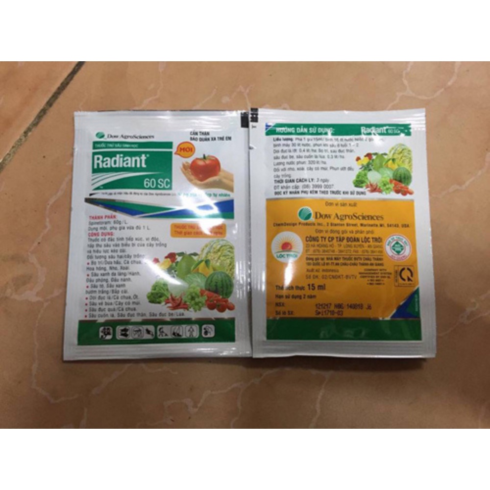 Radiant 60 SC Chế Phẩm Sinh Học Chuyên Diệt Sâu Bọ - Gói 15ml (RDA-001)