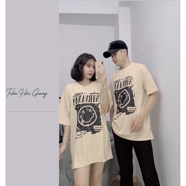 [Rẻ vô địch] Áo thun cotton tay lỡ dáng rộng mặt cười xx