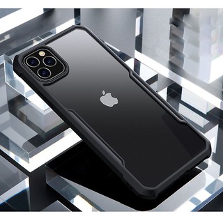 Ốp lưng XUNDD iPhone 11 mặt lưng trong suốt, viền cao su Chống sốc - Đen, Đỏ