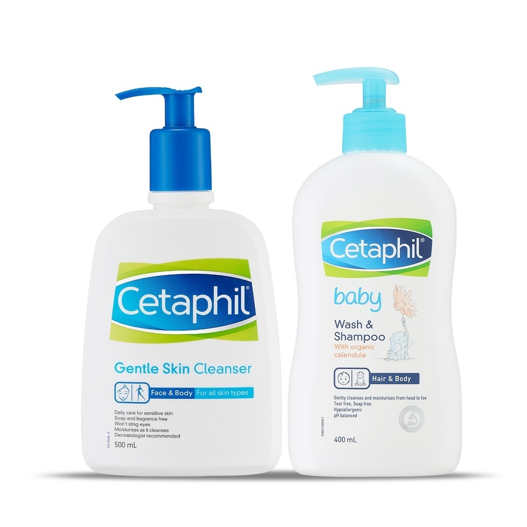 Bộ sản phẩm mẹ bé gồm Sữa rửa mặt Cetaphil Gentle Skin Cleanser 500ml + Sữa tắm gội Cetaphil Baby Calendula W&S 400ml | BigBuy360 - bigbuy360.vn