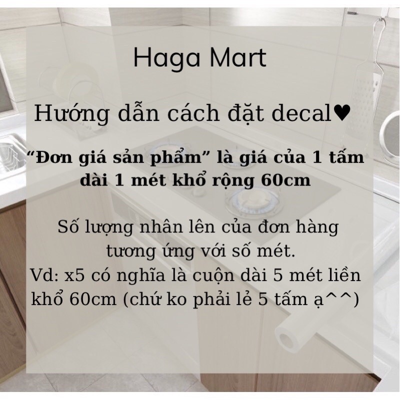 1 mét Decal dán bếp trắng trơn tráng bóng khổ 60cm chống nước cách nhiệt tốt