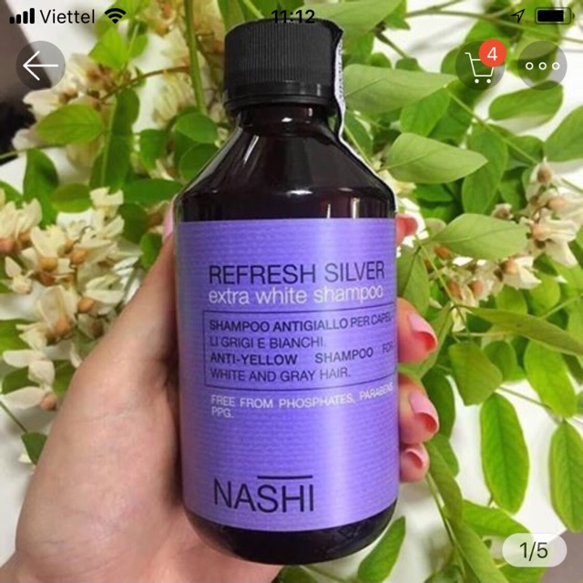 Dầu gội khử vàng cho tóc bạch kim NASHI REFRESS SIVLER 250ml