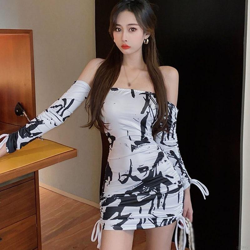 Đầm tay dài thiết kế trễ vai phong cách hàn quốc gợi cảm