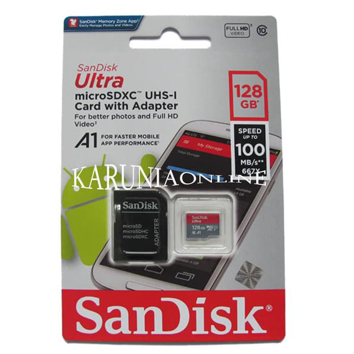 Thẻ Nhớ Sandisk Microsdxc Ultra Uhs-1 A1 128gb Lên Đến 100mb / S