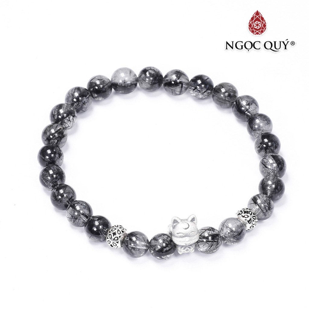 Vòng tay TA tóc đen phối hồ ly 9 đuôi - Ngọc Quý