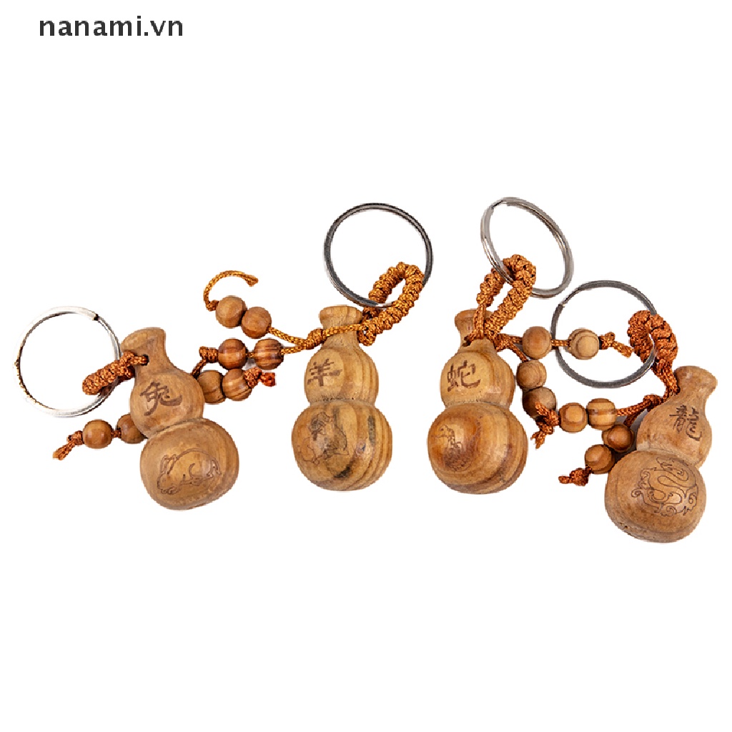 Móc Chìa Khóa Bằng Gỗ Đào Quả Bầu Hồ Lô Nhỏ Nhắn Phong Thủy Trung Hoa Cổ Điển Trang Trí Nhà Cửa