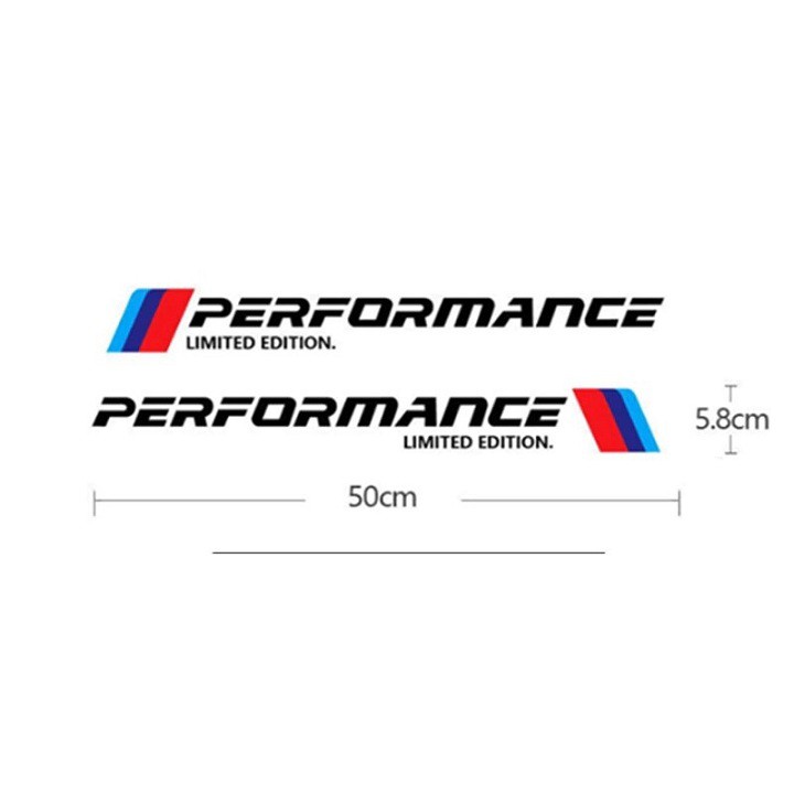 Bộ 2 tem dán cửa xe ô tô Performance 01