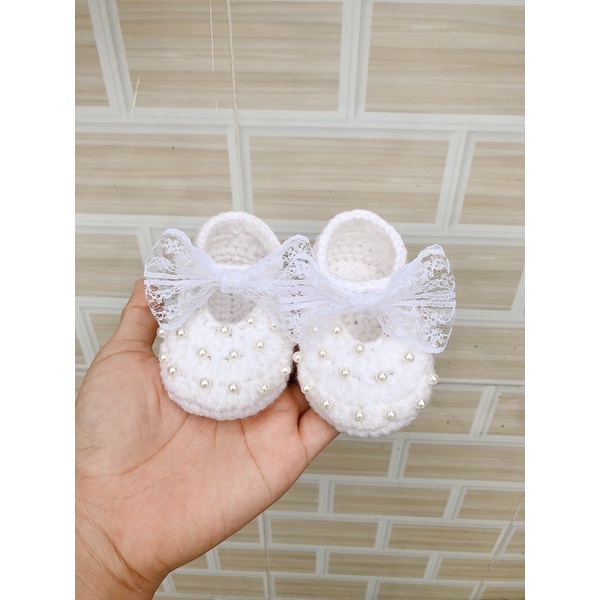 Giày len công chúa bé gái 0-18m