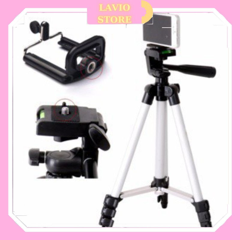 Giá đỡ điện thoại Tripod 3 chân chụp ảnh, livestream cực tốt tương thích nhiều dòng máy, có kẹp điện thoại kèm 88202 TRA