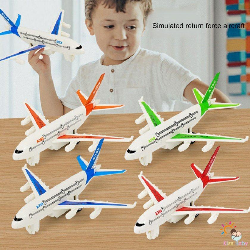 Mô hình máy bay đồ chơi mini nhiều màu sắc khác nhau kéo lùi lên dây cót dành cho trẻ em