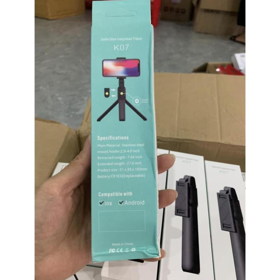 Gậy chụp ảnh tự sướng , Giá đỡ chụp ảnh điện thoại bluetooth 3 chân đa năng – Tripod K07 – Chụp Hình Selfie