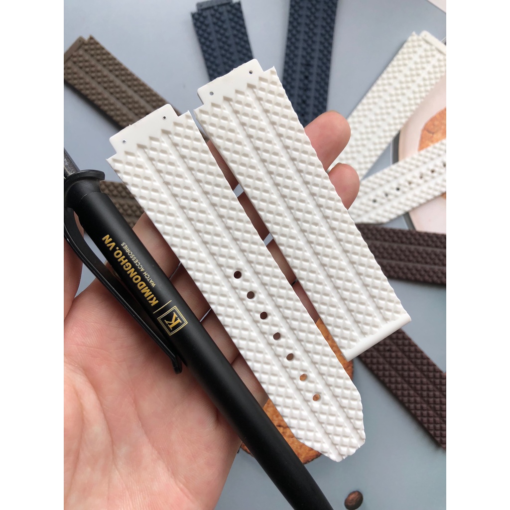 Dây Đồng Hồ HUBLOT Nam Vân Hạt Trắng Size Dây 17 - 25 - 22