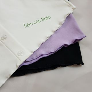 Áo croptop tím nút dọc  ( Vải form đẹp, ảnh shop chụp )