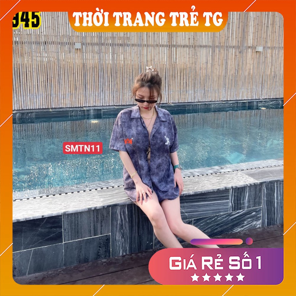 Áo sơ mi tay ngắn 𝑭𝒓𝒆𝒆𝒔𝒉𝒊𝒑 Áo sơ mi Unisex SMTN08 3D Form Rộng, Tay Lỡ Unisex