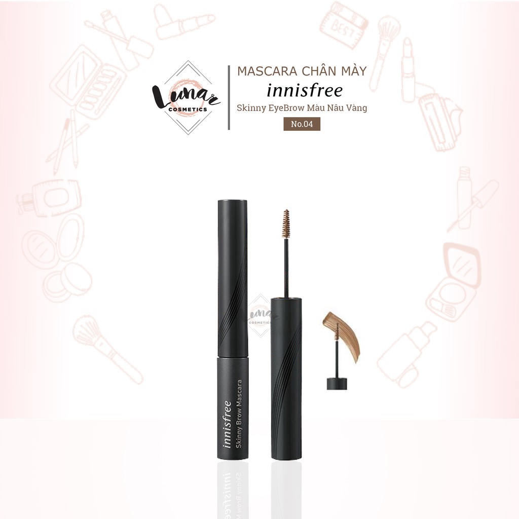 [Mẫu Mới] Mascara Chân Mày Innisfree Skinny EyeBrow Màu Nâu Vàng No.04