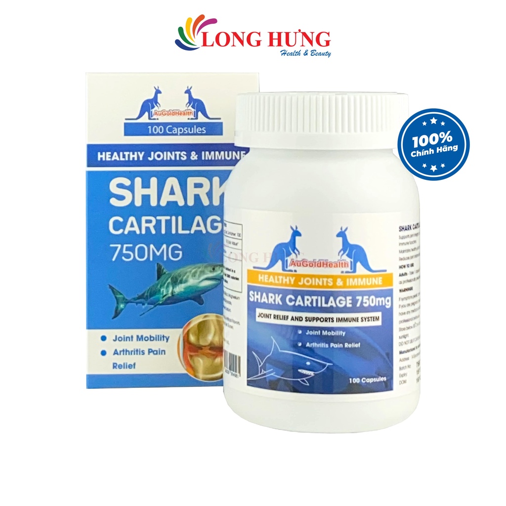 Viên uống AuGoldHealth Shark Cartilage 750mg hỗ trợ chắc khỏe hệ xương khớp