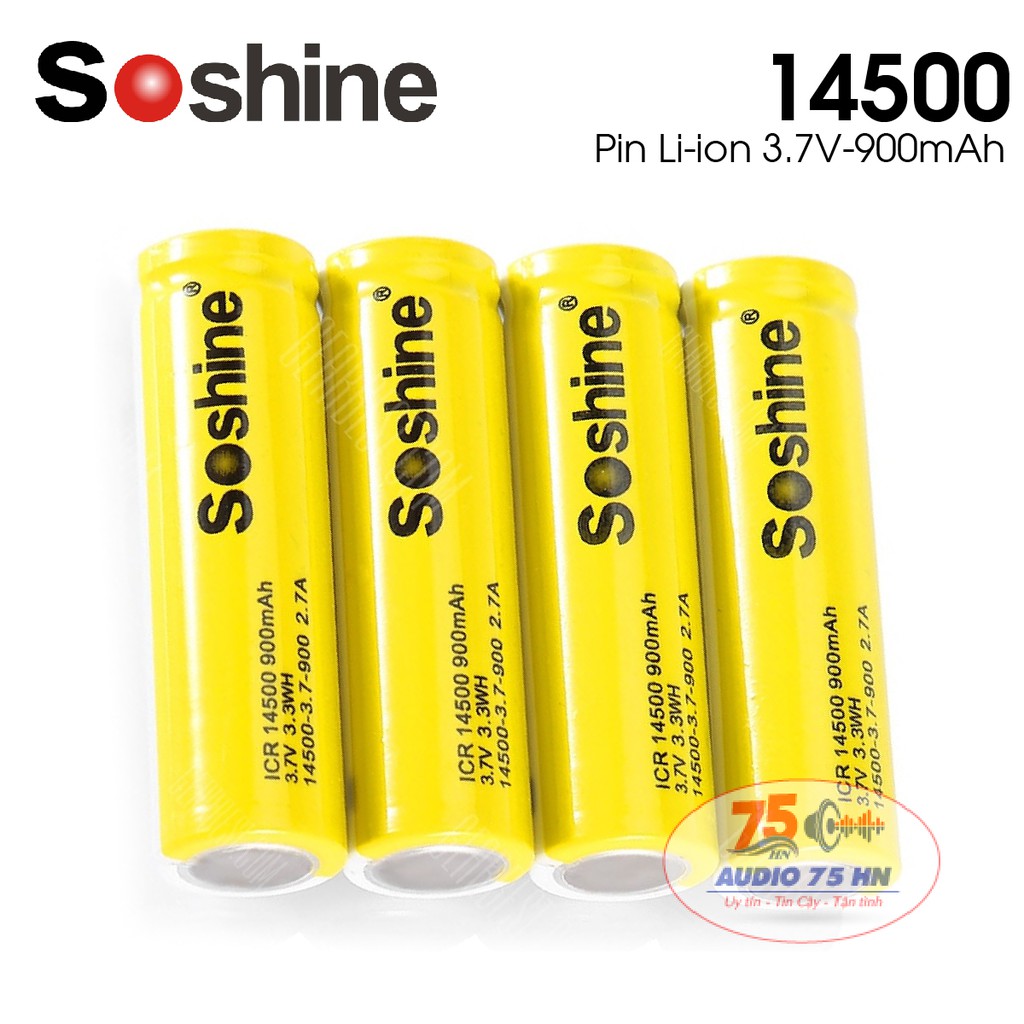 01 viên Pin sạc Soshine 14500 3.7V 900mah loại cao cấp