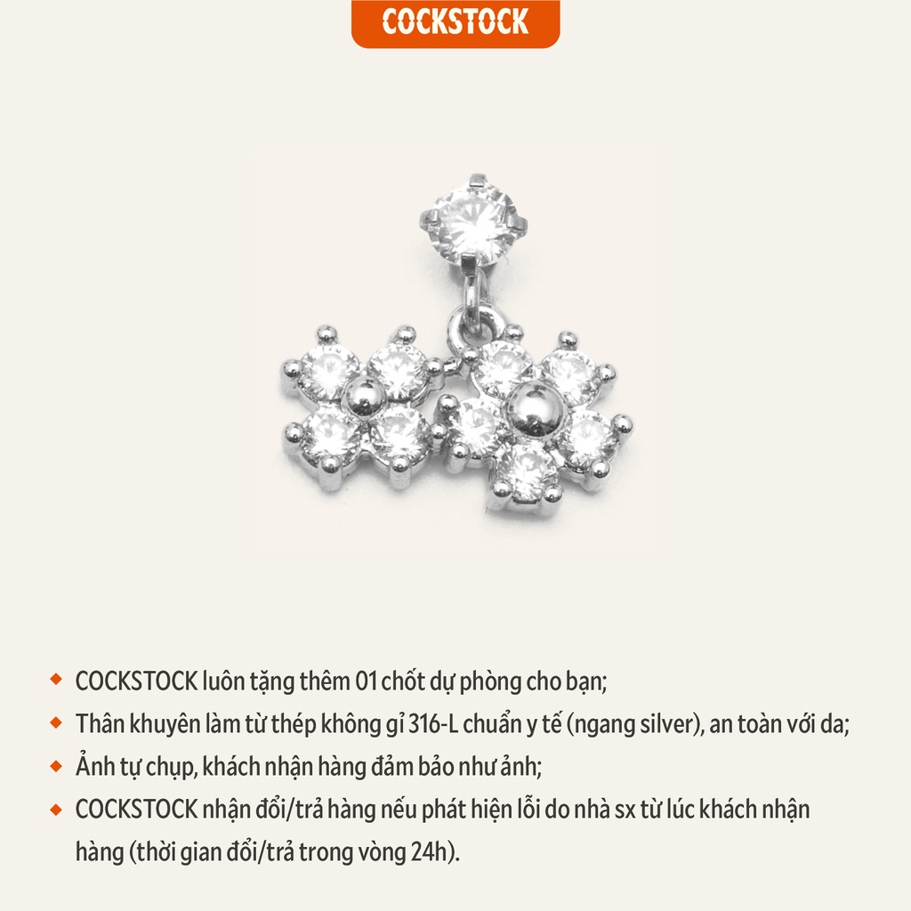 Khuyên tai thả Double Flowers CockStock