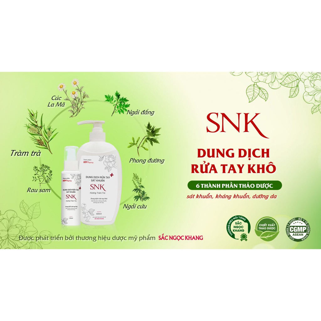 Dung dịch rửa tay khô sát khuẩn SNK 100ml (Hương Tràm Trà)