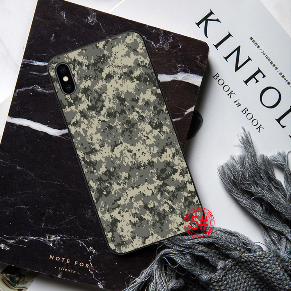 Ốp điện thoại họa tiết camo cho iPhone 12 Mini 11 Pro XR XS Max