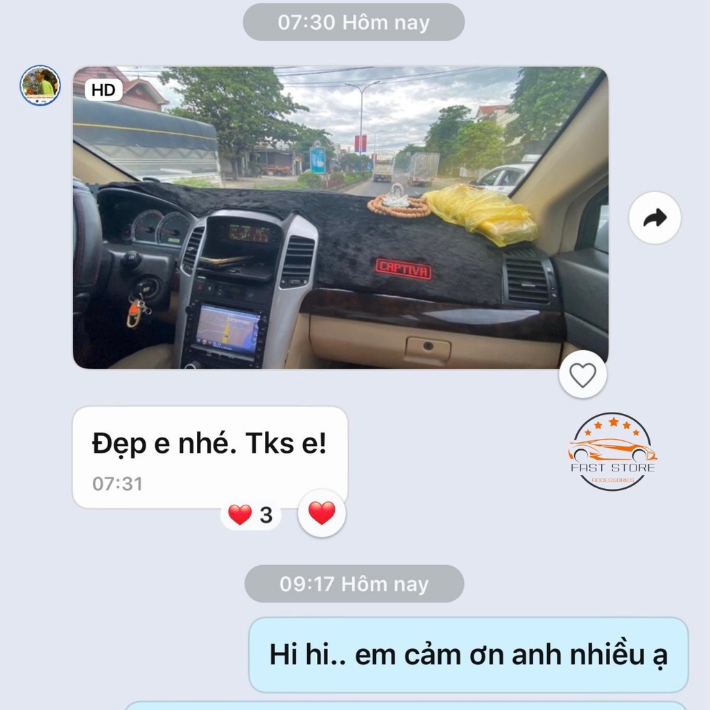 Thảm Taplo CHEVROLET CAPTIVA CRUZE COLORADO Che Nắng Chống Nóng Taplo Da Vân Gỗ, Da Cacbon Sang Trọng - Faststore