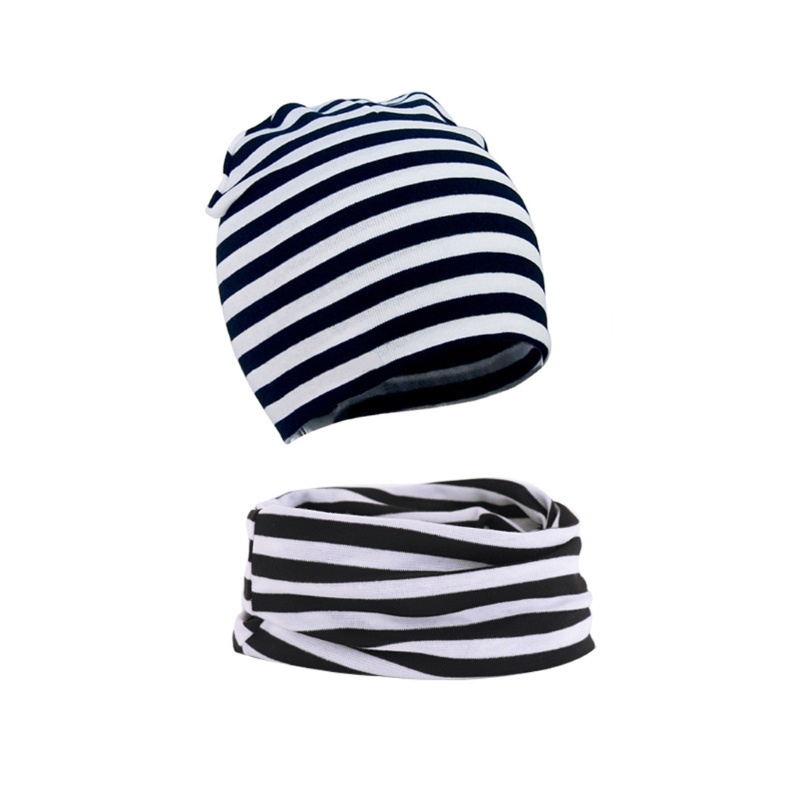 Bộ 2 món gồm mũ và khăn choàng cổ bằng cotton giữ ấm mùa thu đông dành cho bé