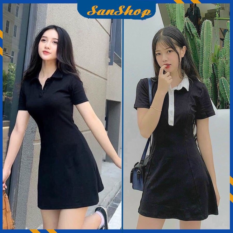 Váy Body Cổ Polo Tay Ngắn Màu Trơn Cực Hot, Dễ Mặc | WebRaoVat - webraovat.net.vn