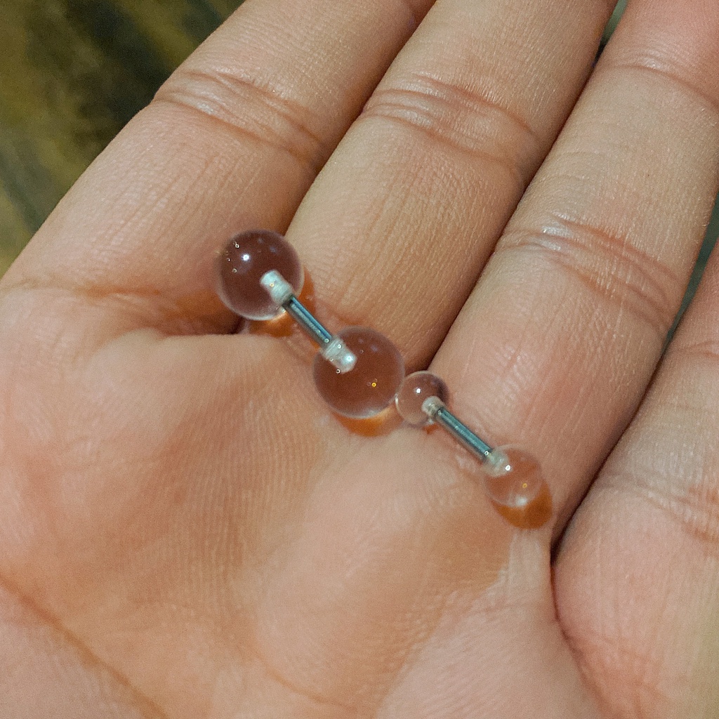 Khuyên Tạ Nhựa Tròn Thân CONG INOX nhiều size