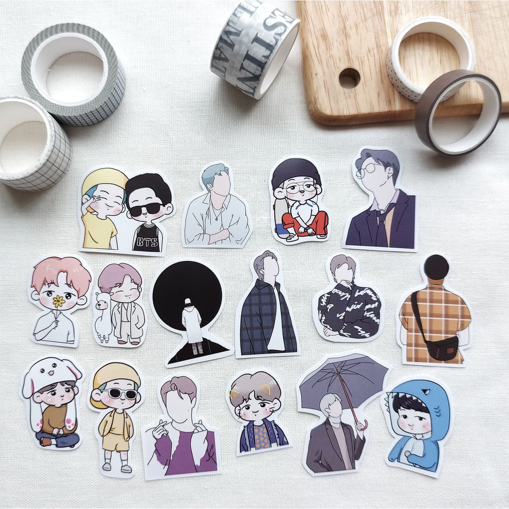 Sticker BTS RM chibi trang trí sổ laptop điện thoại