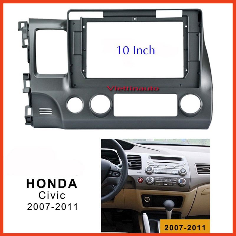MẶT DƯỠNG LĂP MÀN HÌNH ANDROID XE HONDA CIVIC 2006- 2015 9 INCH CÓ JACK NGUỒN ZIN